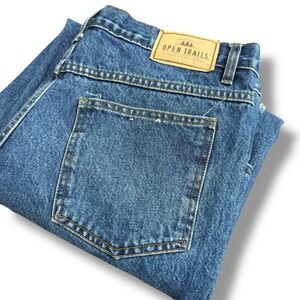 Open Trails Mens Blue Denim Jeans Authentic Stonewashed Size 36x34(36x30)
